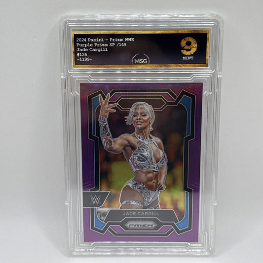 Jade Cargill 2024 Panini Prizm WWE Purple Prizms /149 Short Print Graded 9 Mint