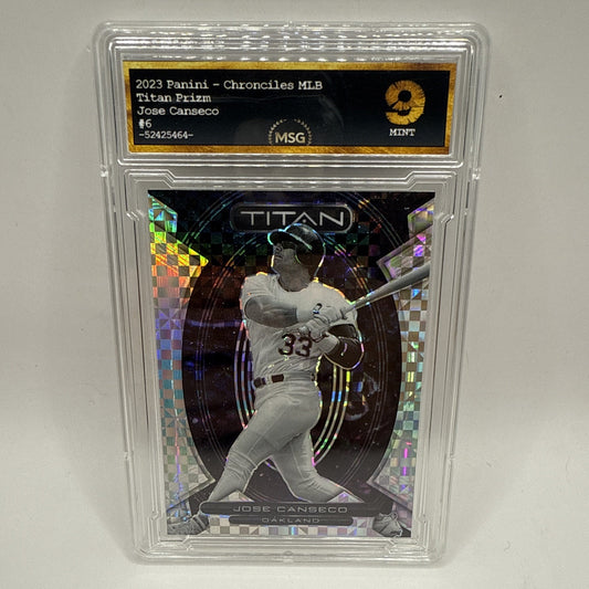 2023 Panini Chronicles #6 Jose Canseco Titan Building Blocks Prizm Graded 9 MLB