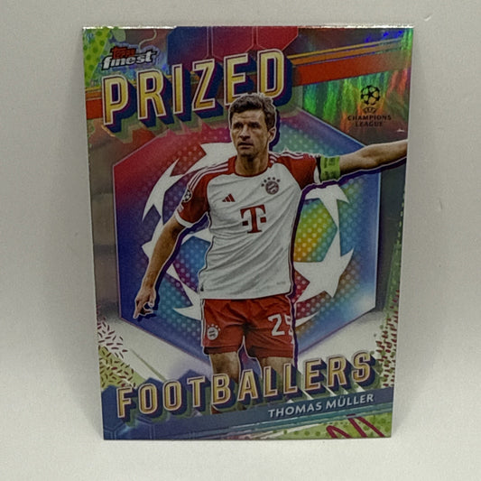 2023-24 Topps Finest UEFA Thomas Muller Prized Footballers PF-9 Bayern