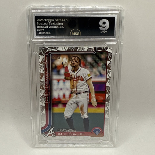 2025 Topps Series 1 Ronald Acuna Jr Spring Training Foil MLB Graded 9 Mint