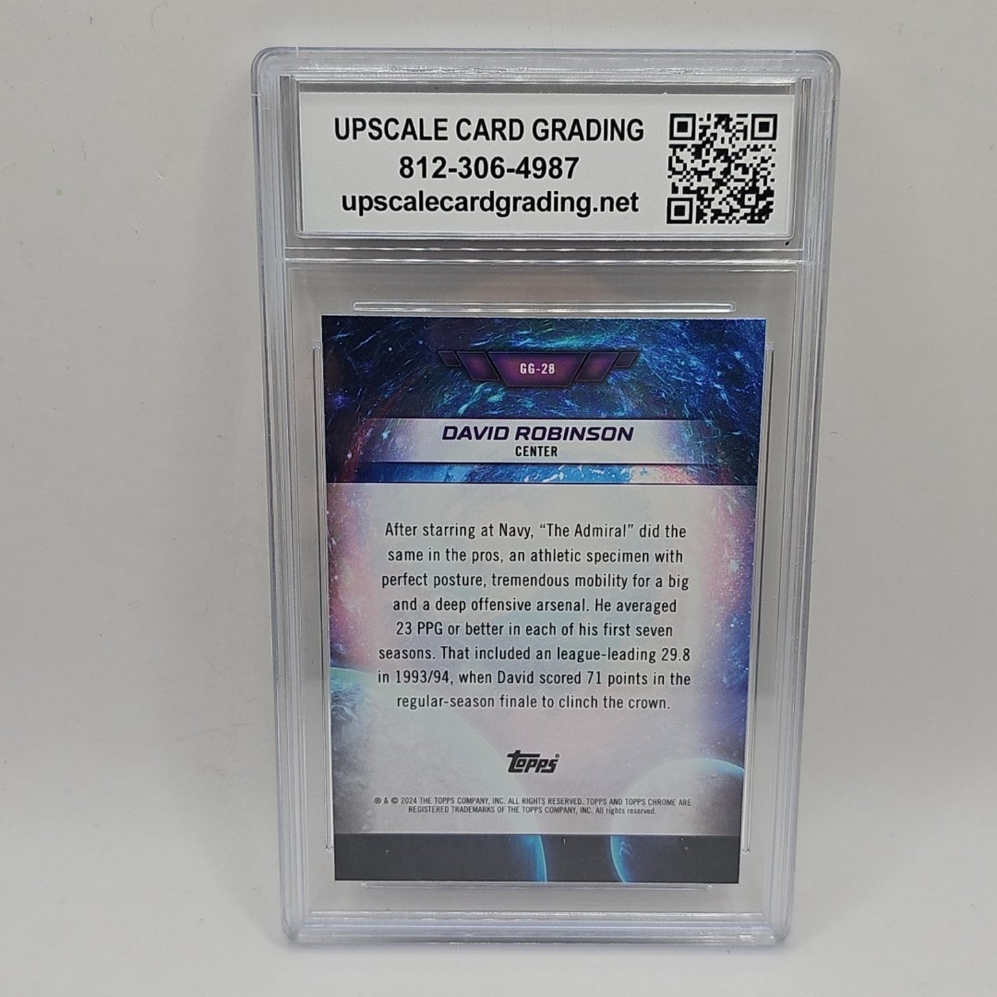 #GG-28 2024 Topps Chrome Cosmic Galaxy Greats David Robinson San Antonio Graded