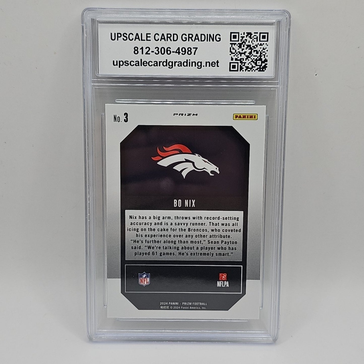2024 Panini Prizm - Emergent Bo Nix #3 Green Prizm (RC) Graded 10 NFL Broncos