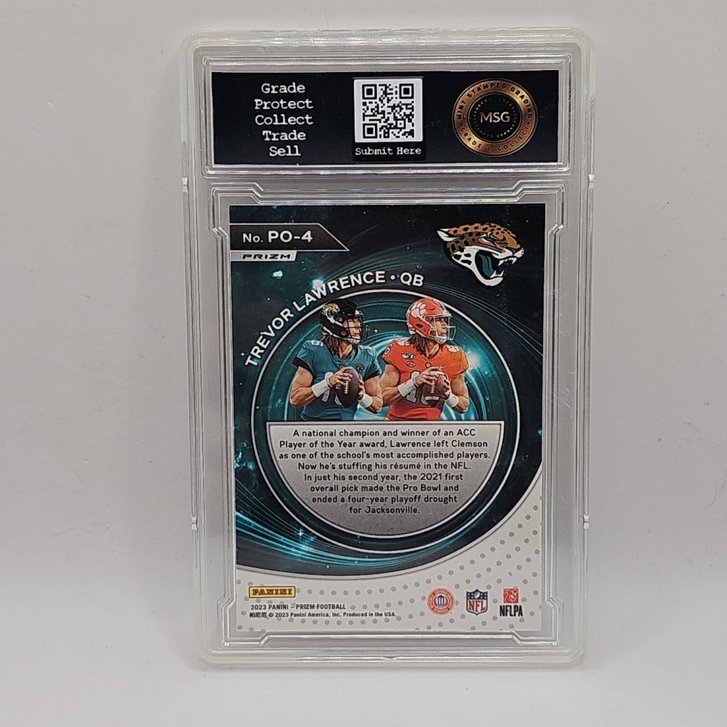 2023 Panini #PO-4 TREVOR LAWRENCE Portals GREEN WAVE Prizm NFL Jaguars Graded