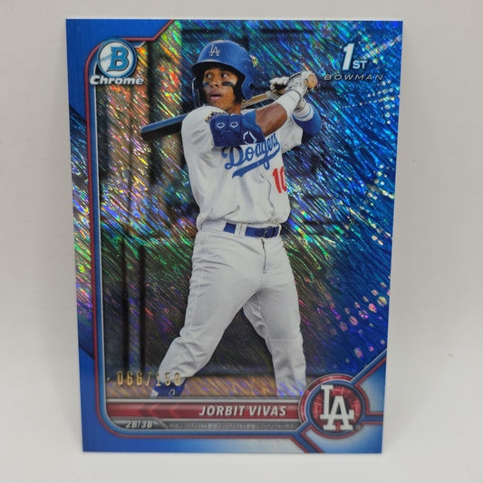 2022 Bowman #BCP-24 Jorbit Vivas /150 Chrome Blue Shimmer Refractor Dodgers