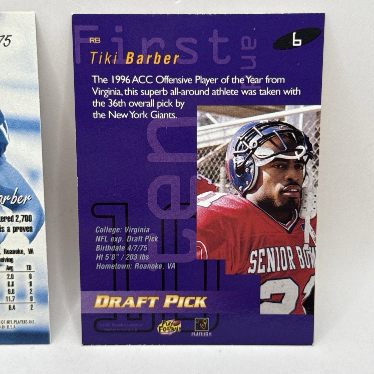1997 Fleer Ultra Football Tiki Barber RC #175 Vintage NFL Trading Cards