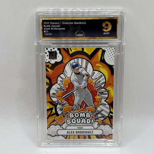 Alex Rodriguez 2025 Donruss Baseball Bomb Squad #15 Texas Rangers Graded 9 MLB