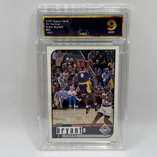 1998-99 UD Choice Preview #69 Kobe Bryant Los Angeles Lakers NBA Graded 9