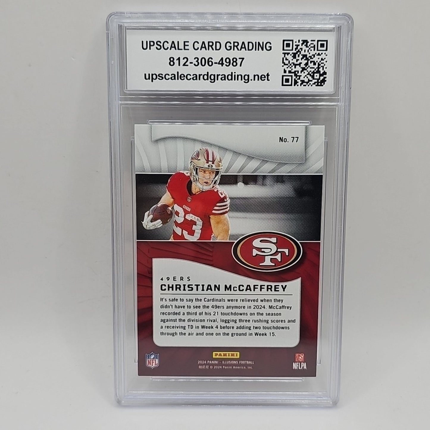 Christian McCaffrey Illusions Dots Parallel #77 San Francisco 49ers Graded 10