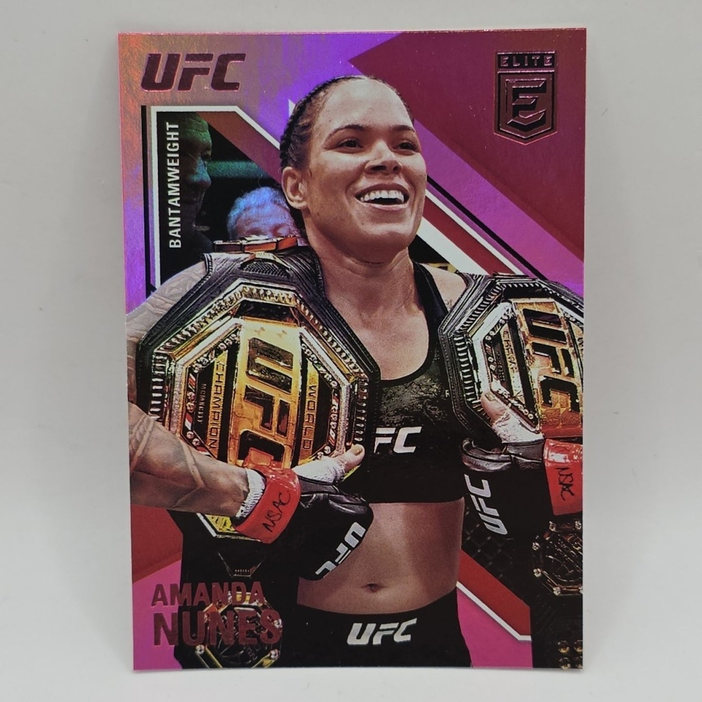 2021 Panini Chronicles UFC #145 Amanda Nunes Pink MMA Fighter Trading Card