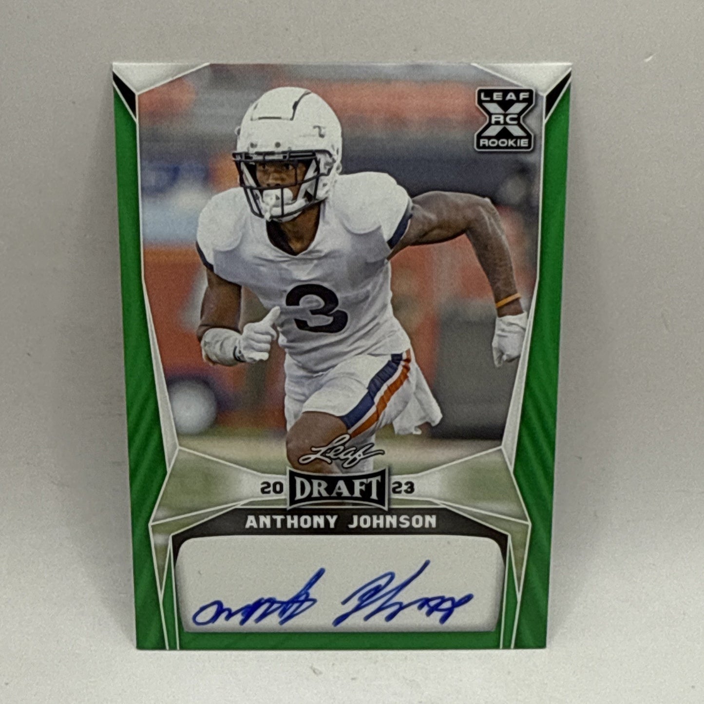2023 Leaf Draft - Anthony Johnson #BA-AJ1 Virginia Cavaliers Green AUTO Panthers