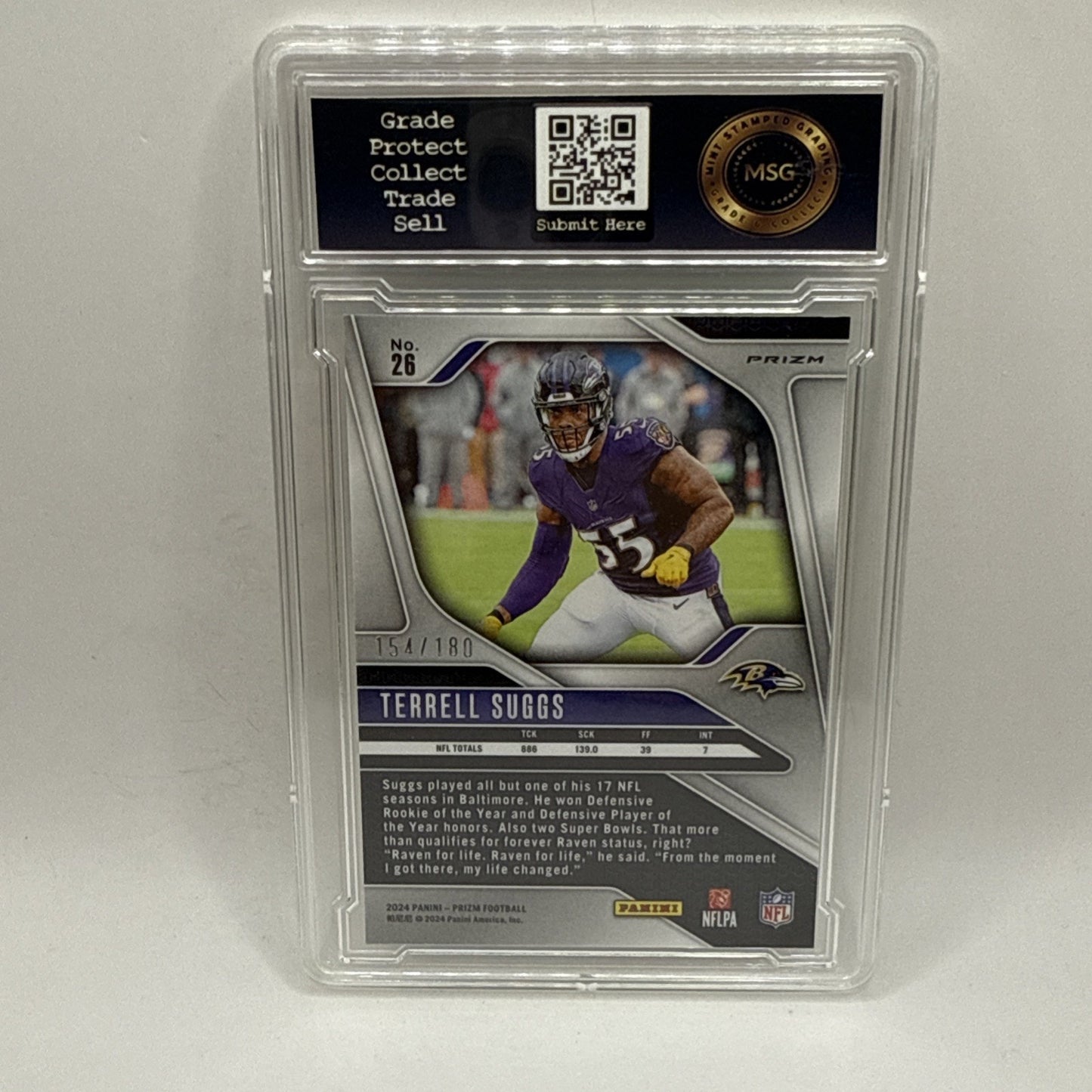 2024 Panini Prizm Football Terrell Suggs Hyper Prizm /180 SP Baltimore Ravens