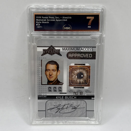 2008 Press Pass Stealth "Maximum Access" #7 KYLE BUSCH NASCAR Graded 7 NM