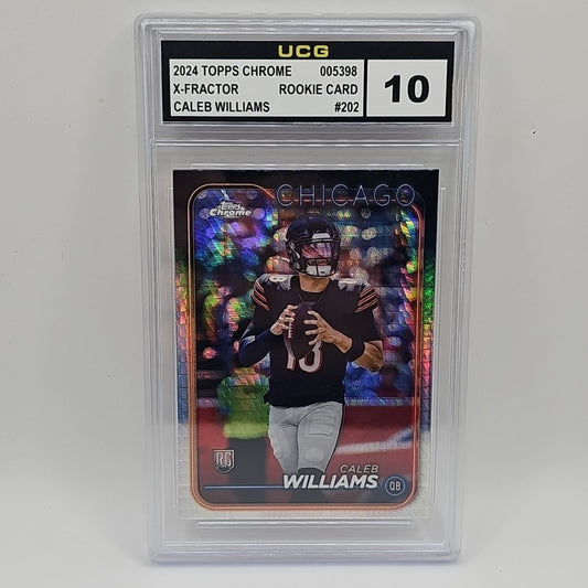 2024 Topps Chrome Caleb Williams Rookie X Fractor NFL Chicago Bears Graded 10