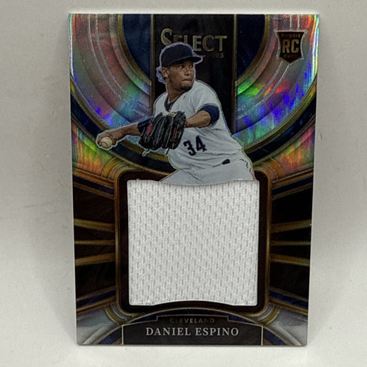 2023 Panini Select Daniel Espino Prizm Patch /199 Cleveland RC MLB Card