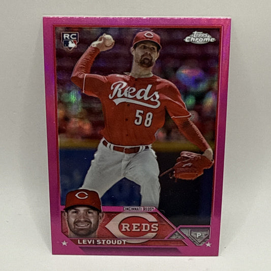 2023 Topps Chrome Update Baseball Levi Stoudt /399 RC Rookie Pink Refractor