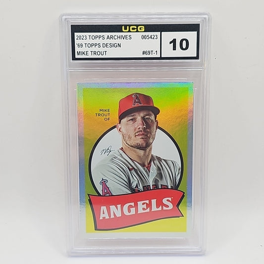2023 Topps Baseball Mike Trout Foil #69T-1 Los Angeles Angels Graded 10 MLB