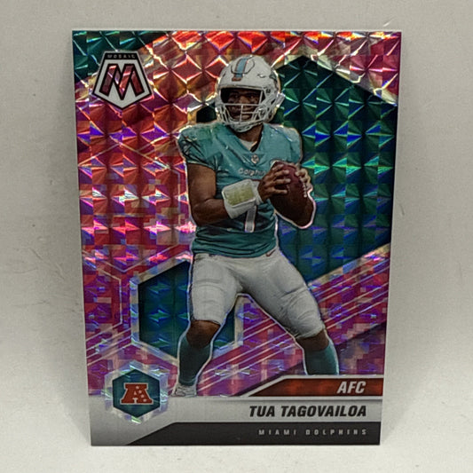 2021 Panini Mosaic Tua Tagovailoa Pink Camo Prizm #228 Dolphins NFL Card