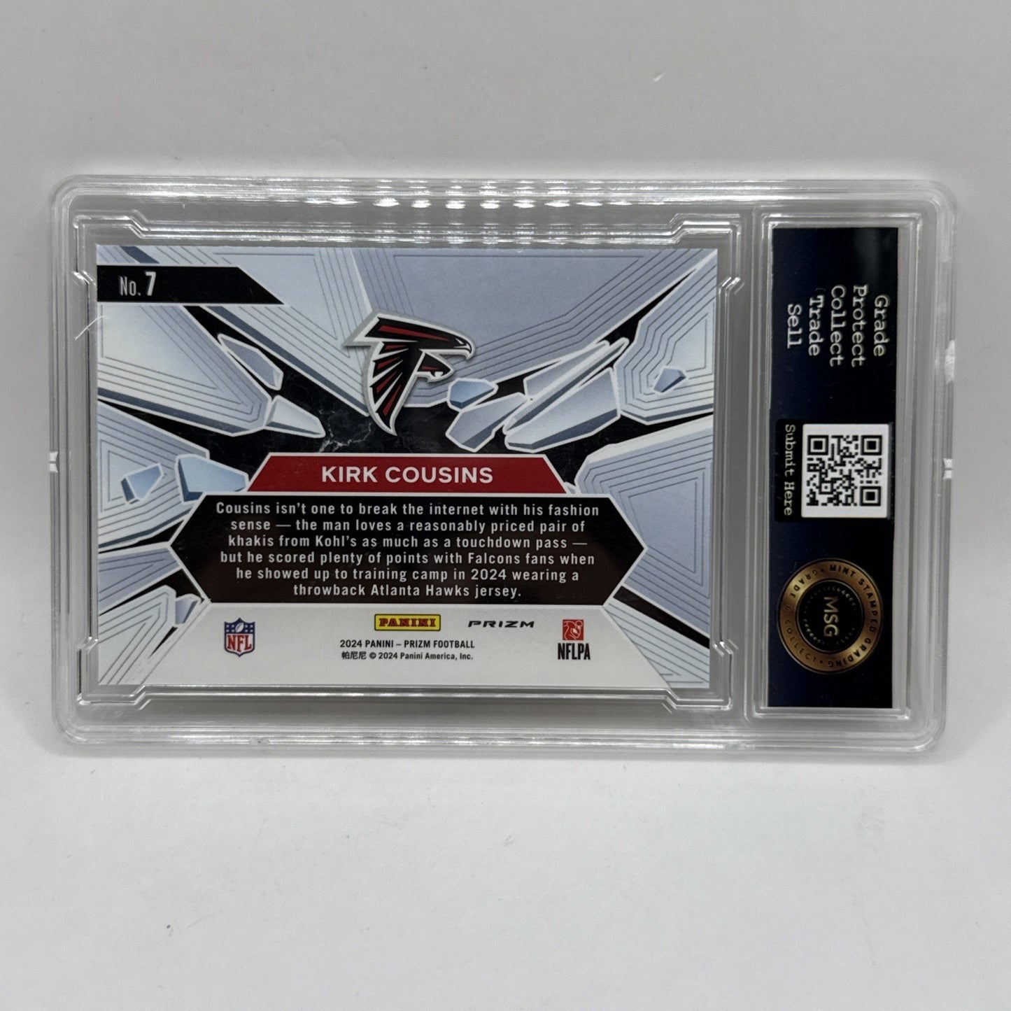 Kirk Cousins 2024 Panini Prizm Football #7 Prizm Break Green Atlanta Falcons