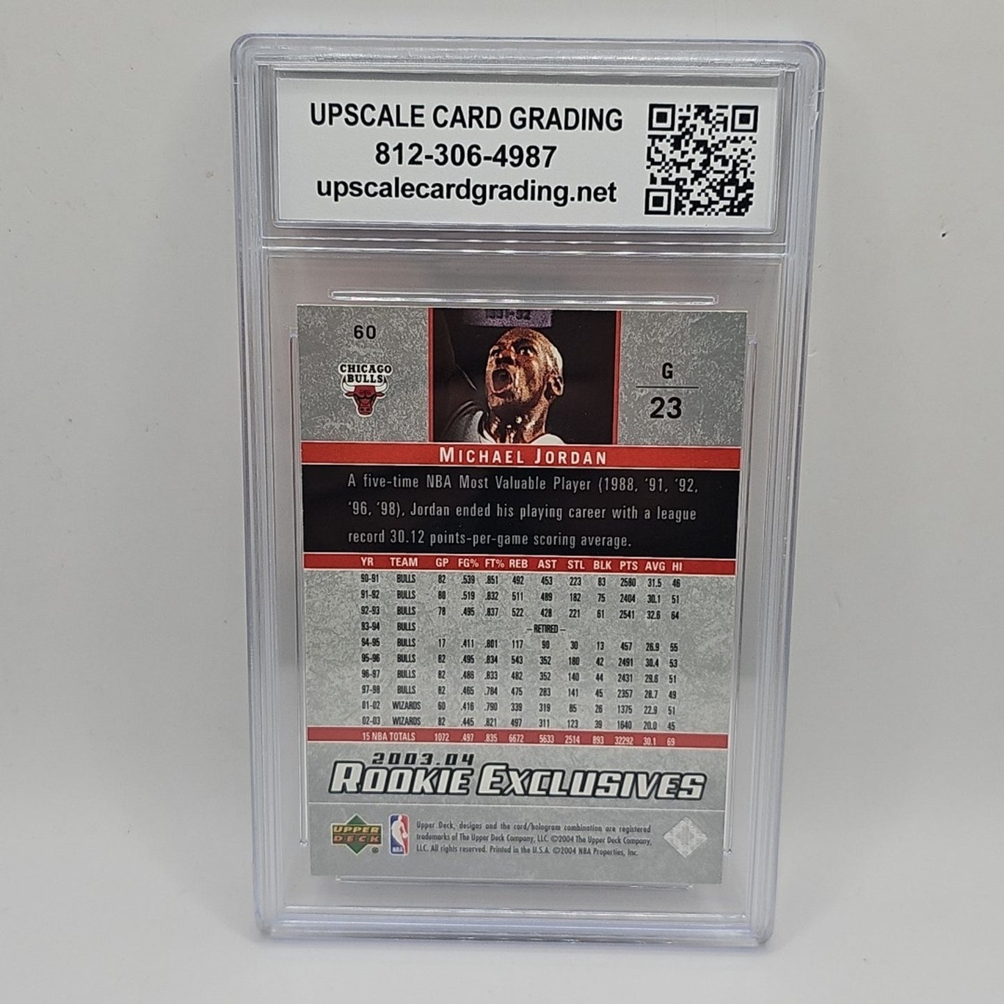 2003 Upper Deck Rookie Exclusives Michael Jordan #60 Chicago Bulls Graded 9 NBA