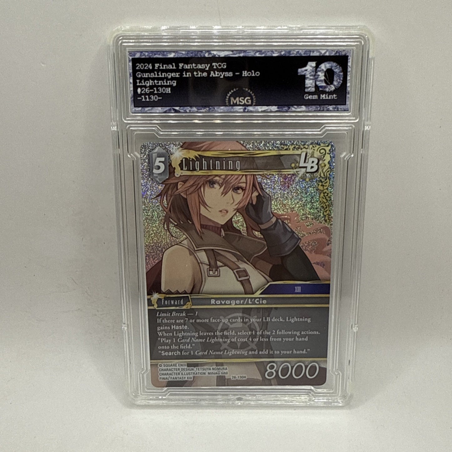 Final Fantasy TCG Gunslinger In The Abyss Lightning LB 26-130H Foil Graded 10