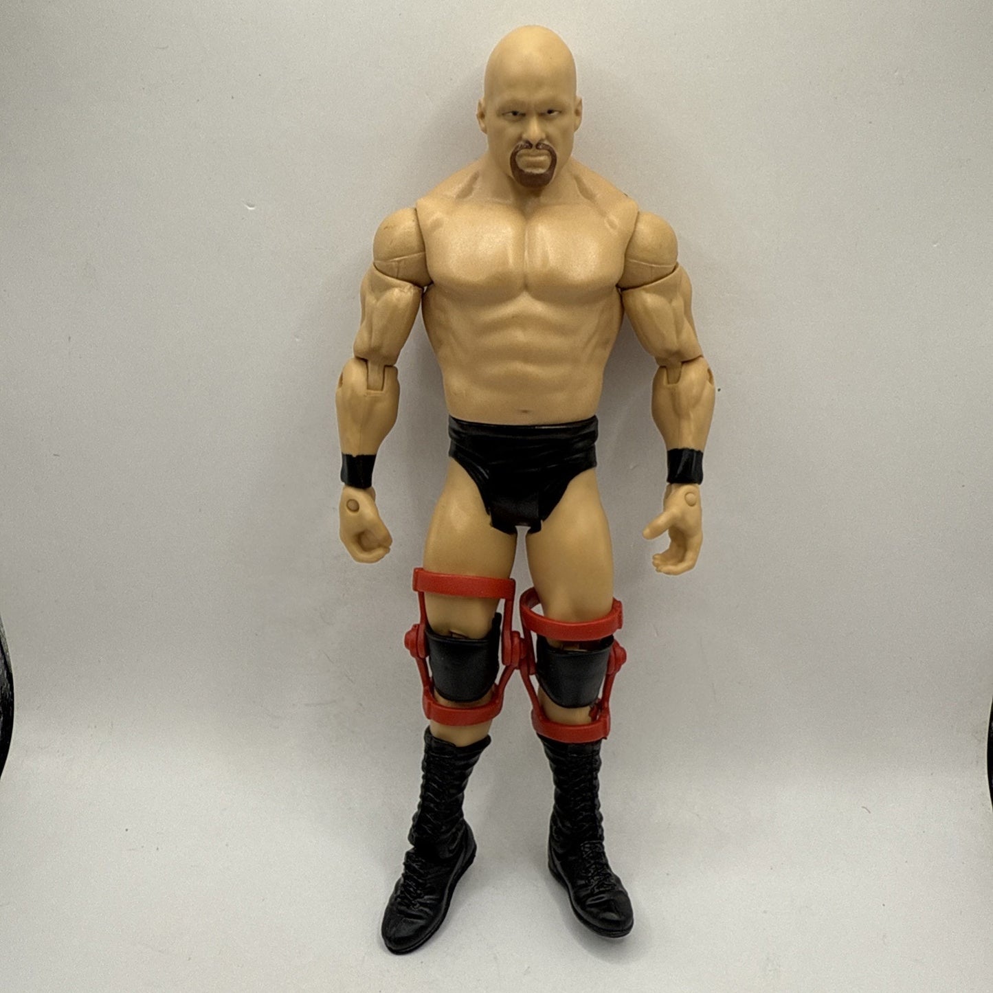 Stone Cold Steve Austin WWE WWF Action Figure With Red Knee Braces Toy