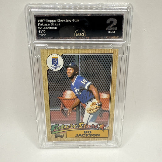 1987 Topps Bo Jackson Future Star Rookie Card (RC) #170 Kansas City Graded 2 MLB