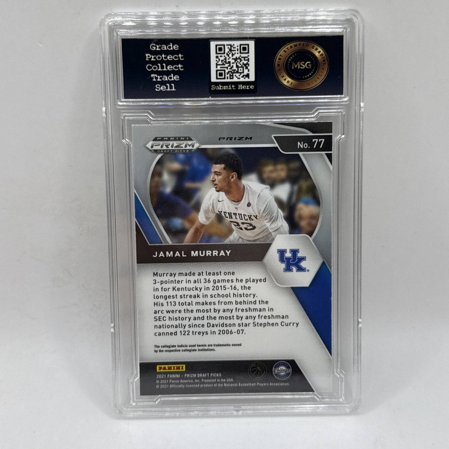 2021-22 Prizm Draft Picks Jamal Murray SILVER Prizm Nuggets Kentucky Graded 9