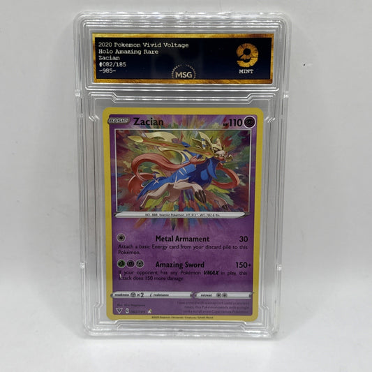 ZACIAN 082/185 Vivid Voltage Amazing Rare Pokemon Graded 9 Card Tcg Collectible