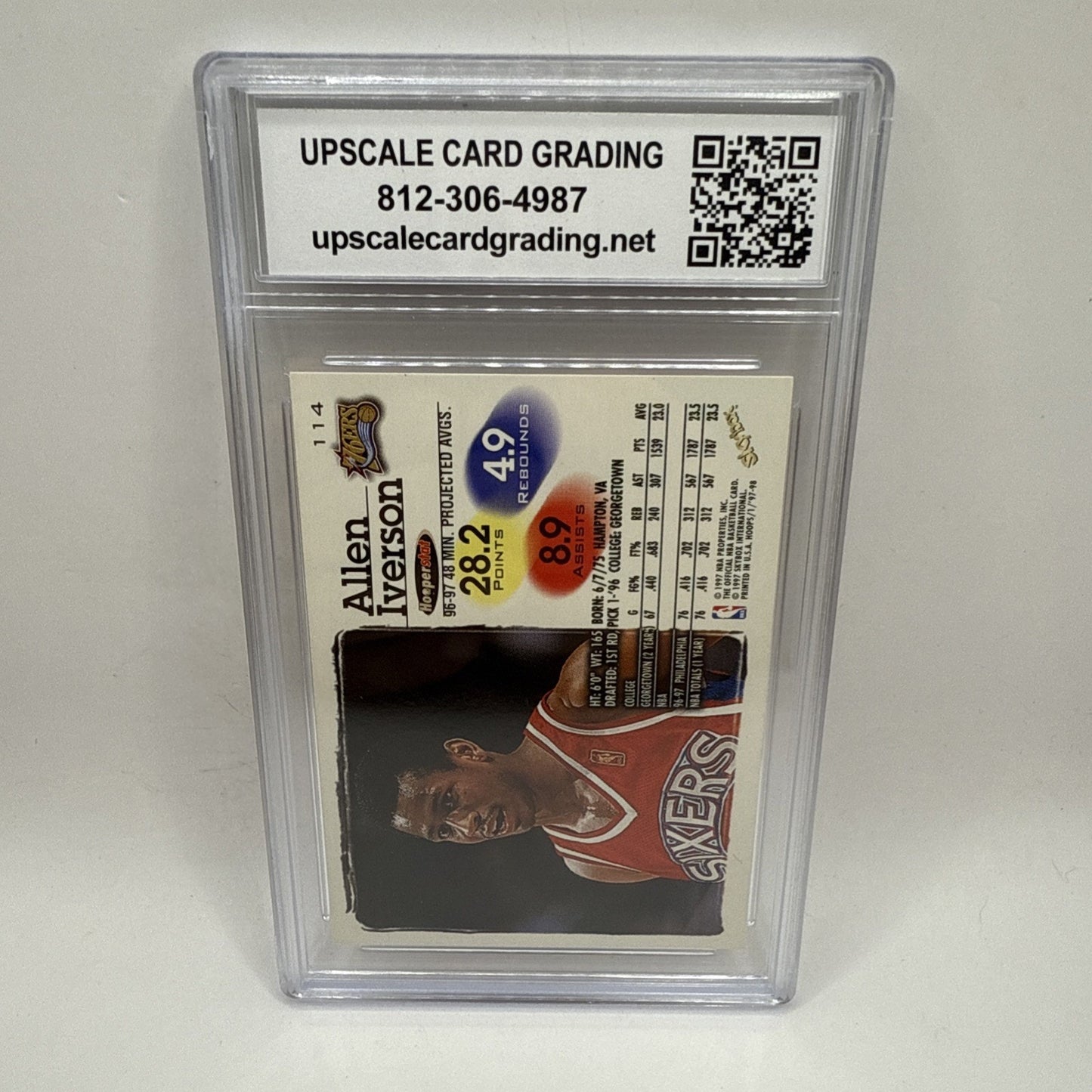 1997 HOOPS ALLEN IVERSON #114 Graded 10 Gem Mint NBA 76ers