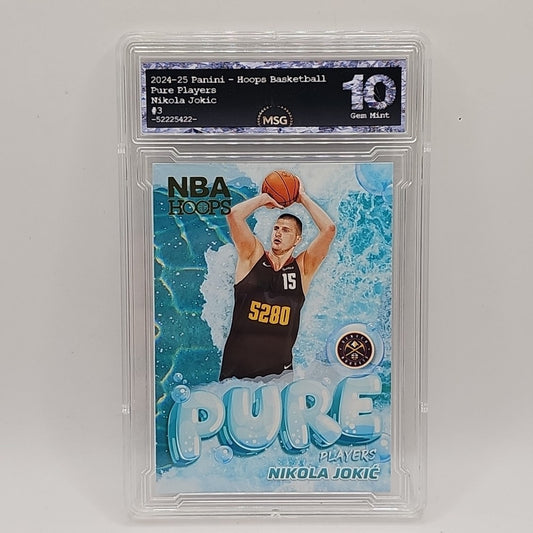 Nikola Jokic Pure Players 2024-25 Panini NBA Hoops #3 Graded 10 Gem NBA Card