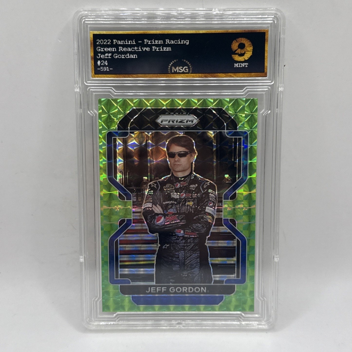 2022 Panini Prizm Reactive Green Prizm Jeff Gordon #24 HOF Graded 9 Mint NASCAR