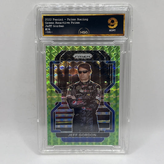 2022 Panini Prizm Reactive Green Prizm Jeff Gordon #24 HOF Graded 9 Mint NASCAR