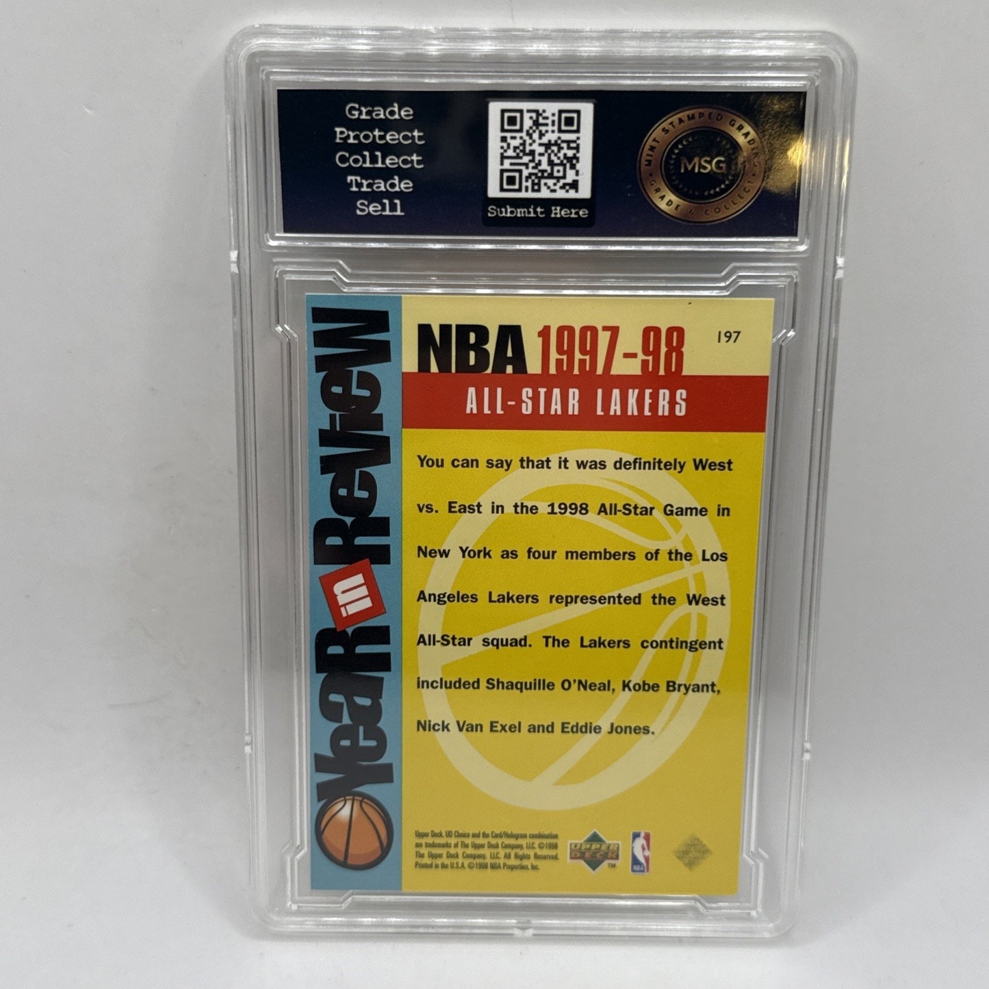 1998 Upper Deck Choice All-star Lakers #197 Graded 7 NBA Basketball Card VTG