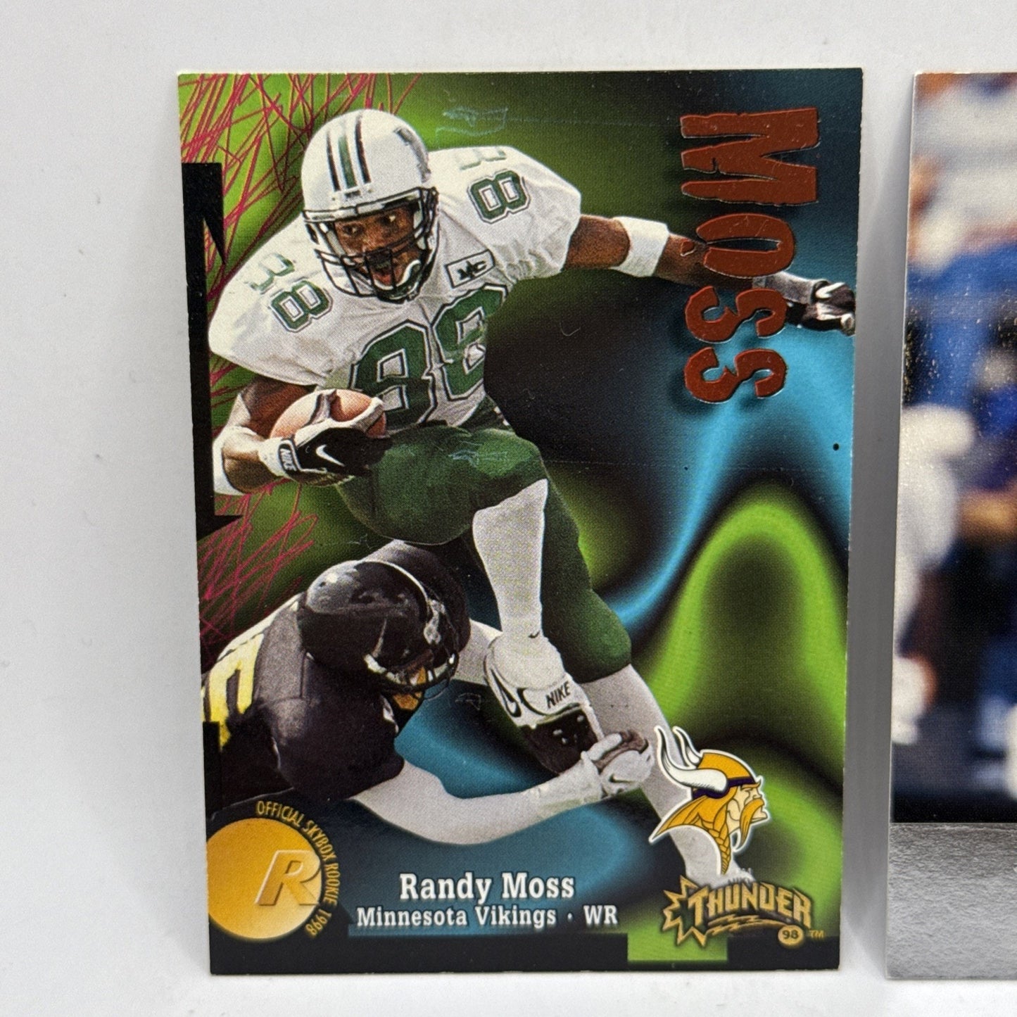 1998 Skybox Thunder Randy Moss Rookie RC #242 Vikings - 2 Vintage NFL Card