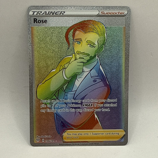 Rose 196/189 Darkness Ablaze Pokemon Card Secret Rare Full Art Near Mint