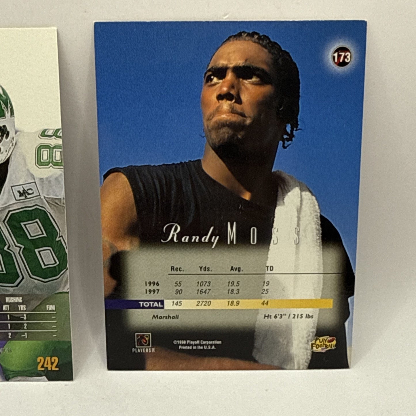 1998 Skybox Thunder Randy Moss Rookie RC #242 Vikings - 2 Vintage NFL Card