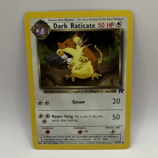 Dark Raticate 51/82 Team Rocket Unlimited Edition Regular LP Pokémon Card