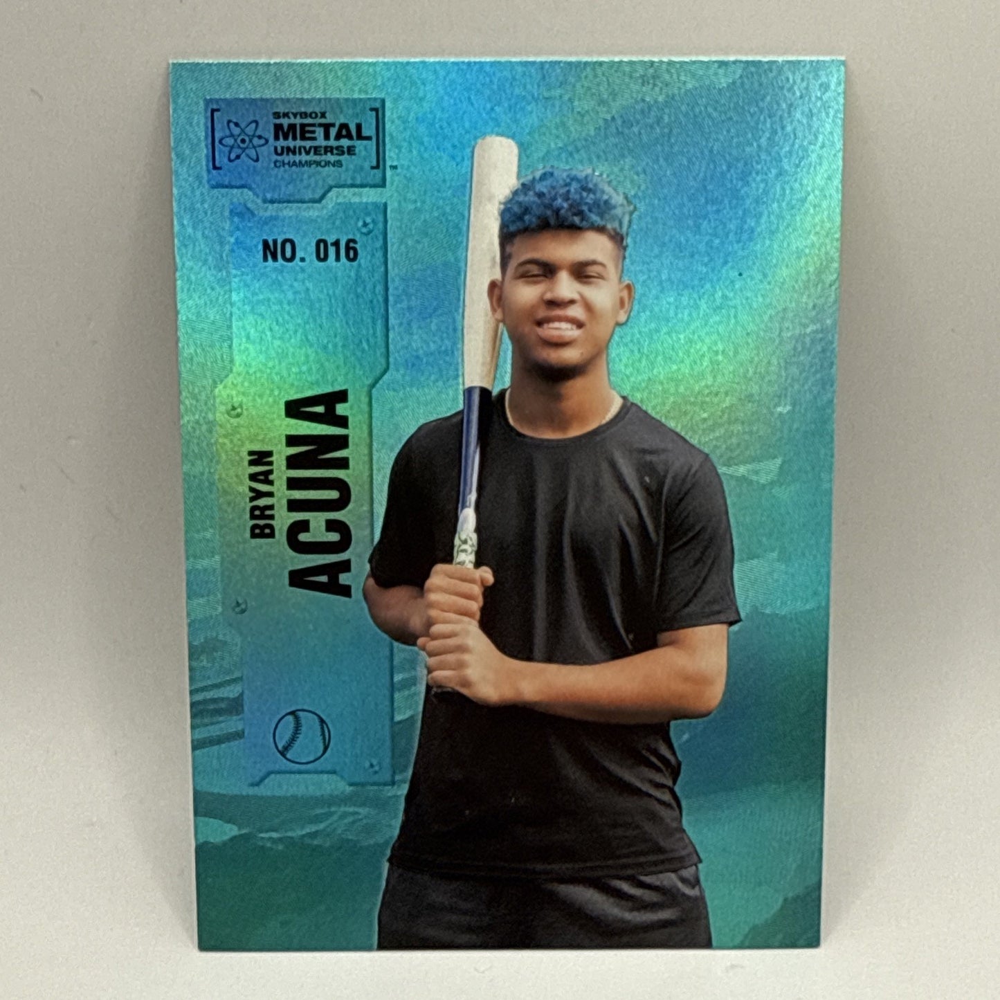 Bryan Acuna 2022 UD SkyBox Metal Universe Shredders Aqua RC SP #016 Twins
