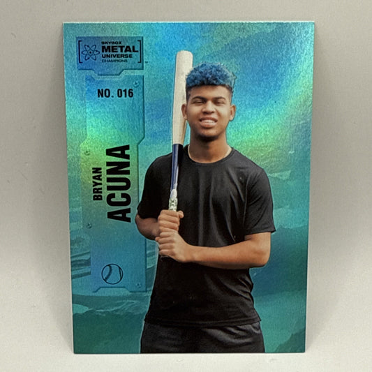 Bryan Acuna 2022 UD SkyBox Metal Universe Shredders Aqua RC SP #016 Twins