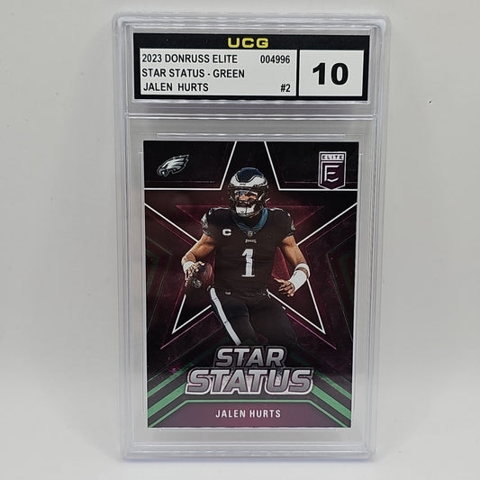 2023 Donruss Elite #2 Jalen Hurts Star Status Green Graded 10 Gem Mint NFL Card