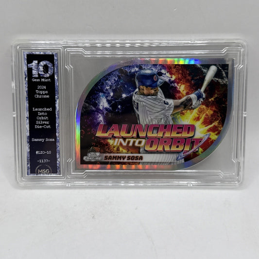 Sammy Sosa 2024 Topps Cosmic Chrome Launched Into Orbit #LIO-10 Cubs Graded 10