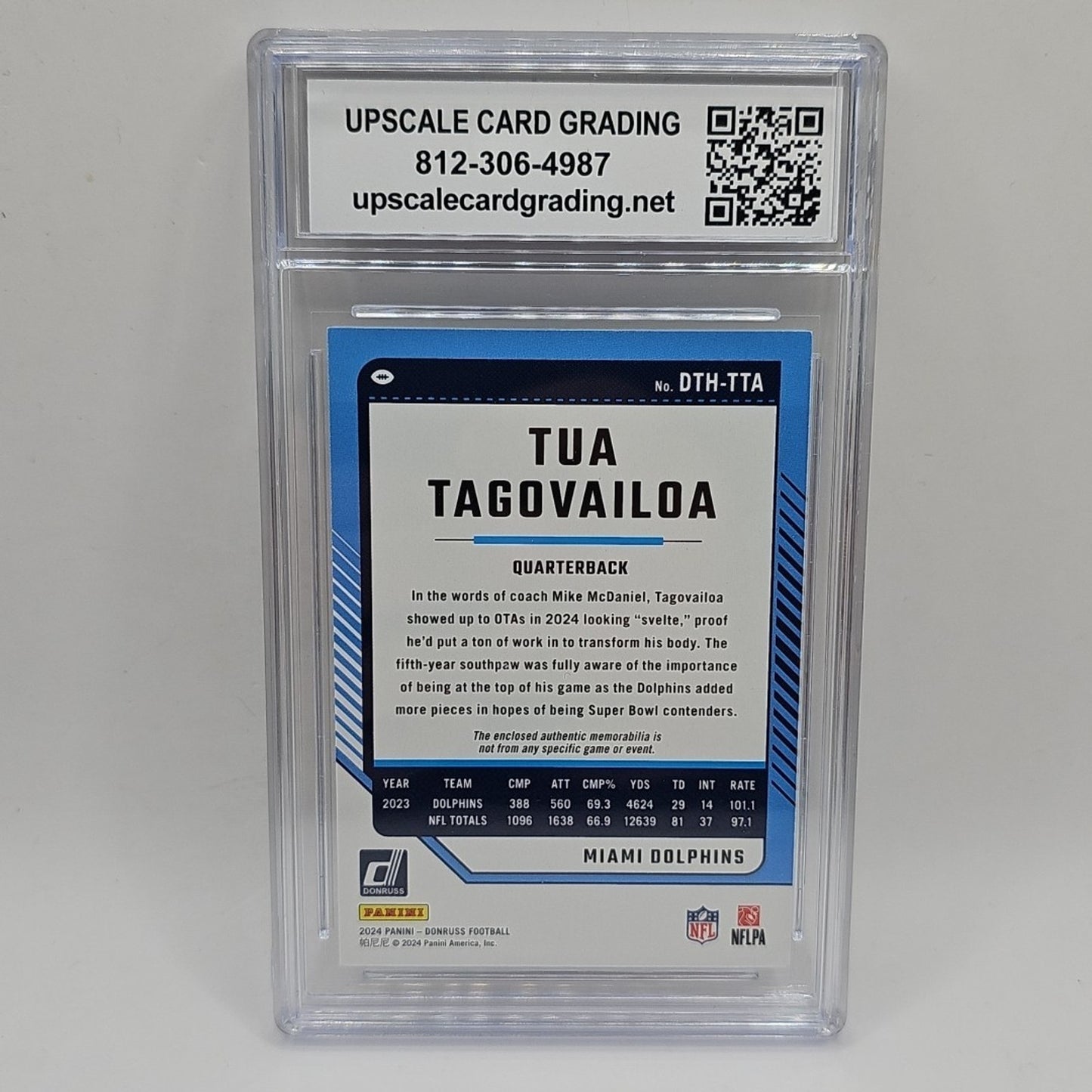 2024 Panini Donruss Donruss Threads Tua Tagovailoa #DTH-TTA Graded 9 NFL Patch