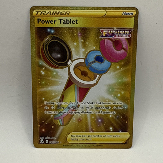 Power Tablet - Fusion Strike -Secret Rare Full Art Gold Holo - 281/264 NM