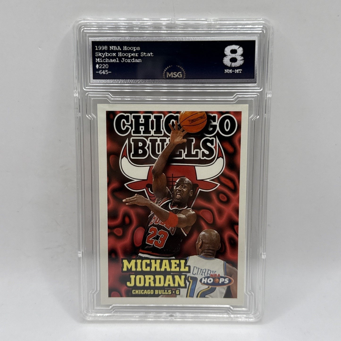 1997-1998 NBA Hoops Michael Jordan #220 Chicago Bulls THE GOAT Graded 8 HOF
