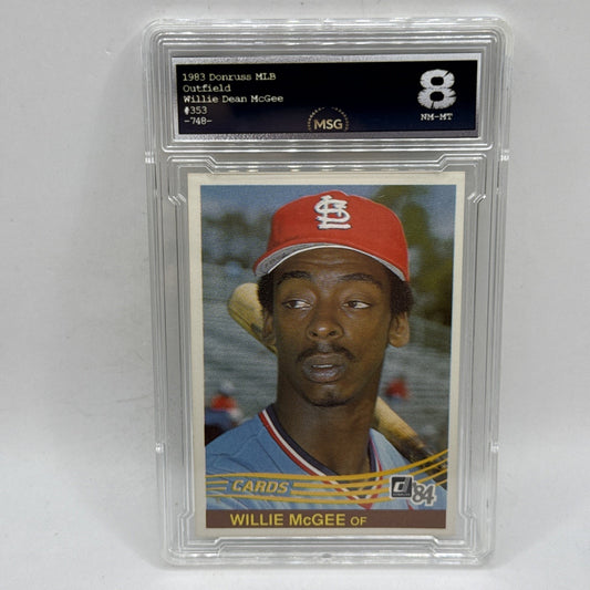1984 Donruss - #353 Willie Dean McGee Outfield MLB Baseball Card Graded 8