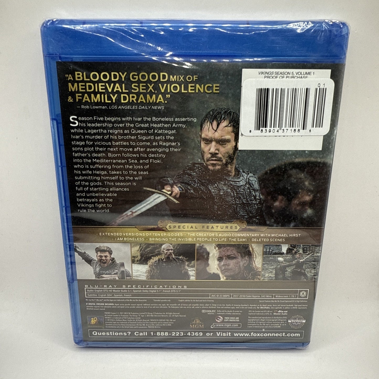 Vikings - Season 5 Volume 1 (Blu-ray, 2018, 3 Disc Set) Brand New & Sealed
