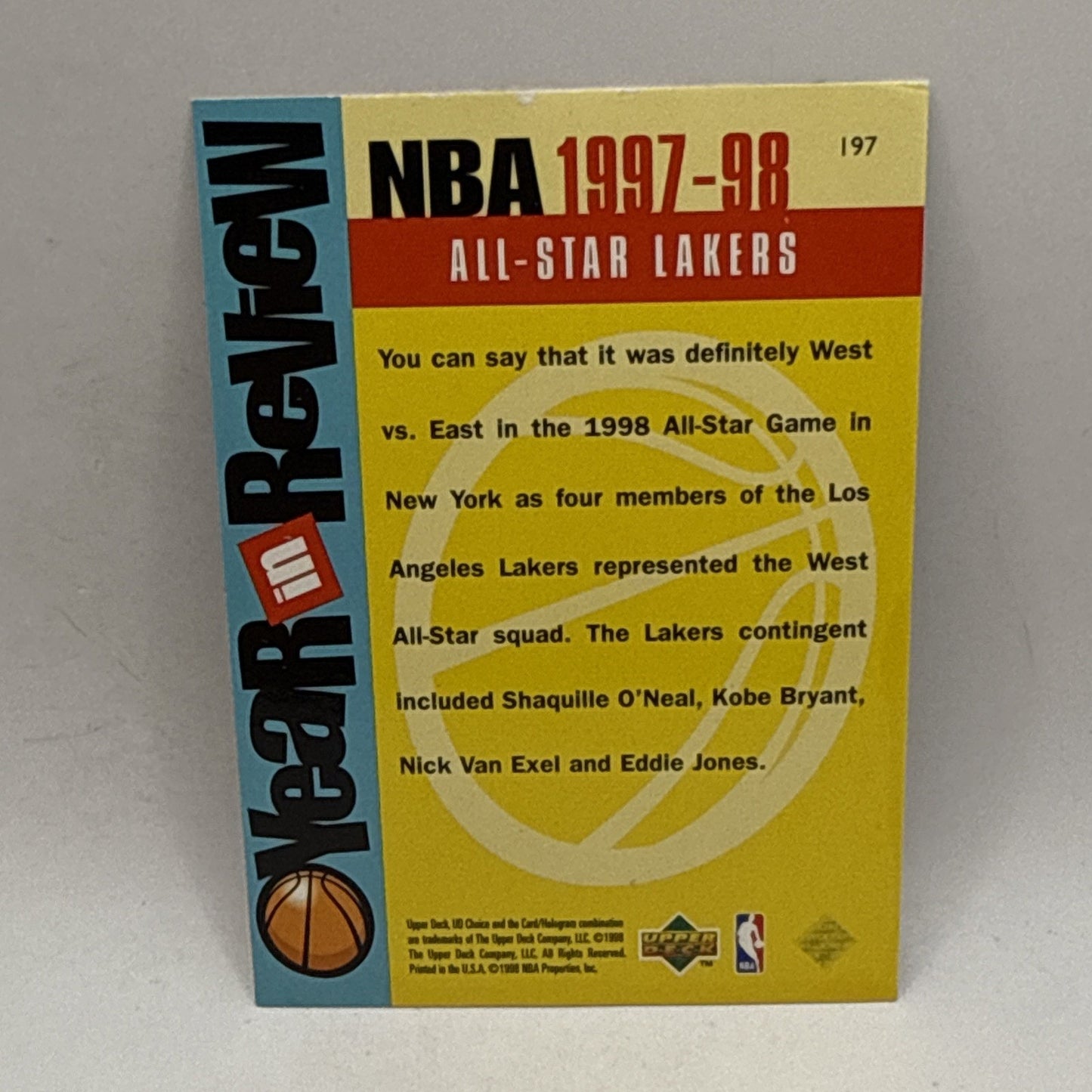 1998-99 UD CHOICE Kobe Bryant "1997-98 YEAR IN REVIEW" CARD #197 LA LAKERS NBA