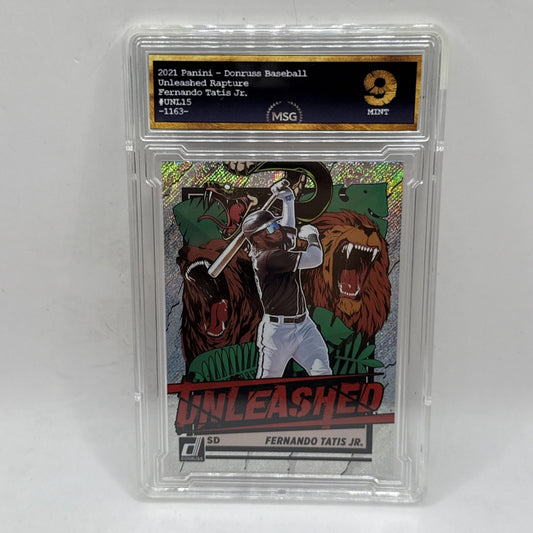 2021 Donruss #UNL15 Fernando Tatis Jr. Unleashed Rapture San Diego MLB Graded 9