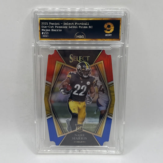 2021 Panini Select Najee Harris RC #153 Red and Blue Prizm Die Cut Steelers