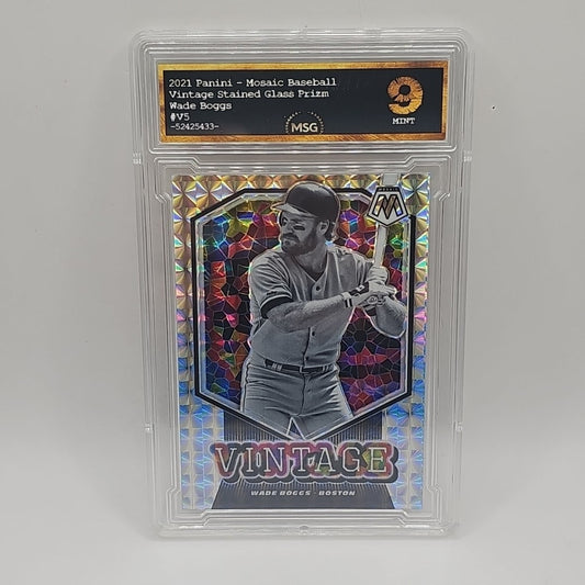 2021 Panini Mosaic Wade Boggs Vintage Silver Prizm #V5 MSG GRADED 9 MINT MLB